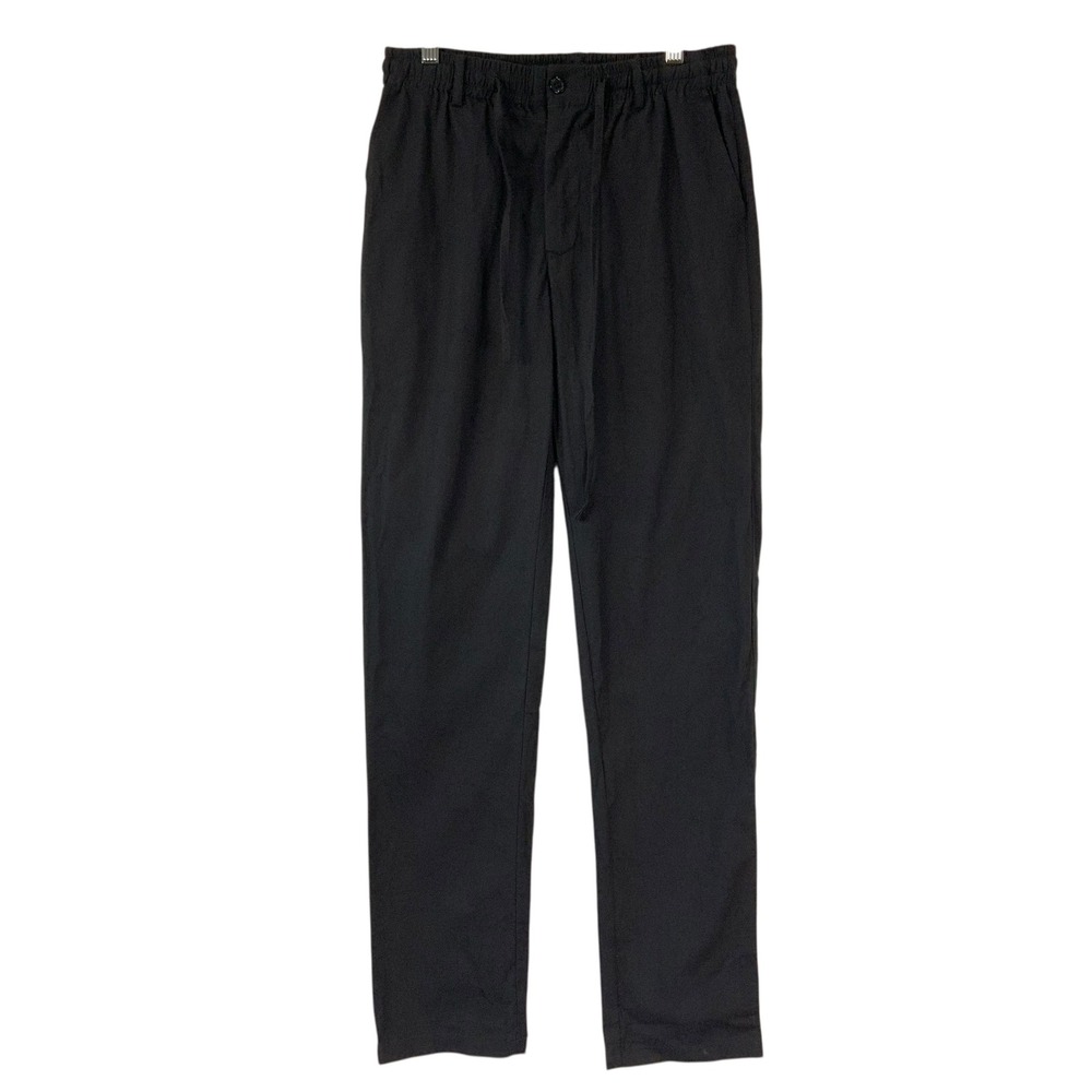 SAILWIND Black Linen Rayon Blend Relaxed Fit Drawstring Waist Pants Men's Sz 28
